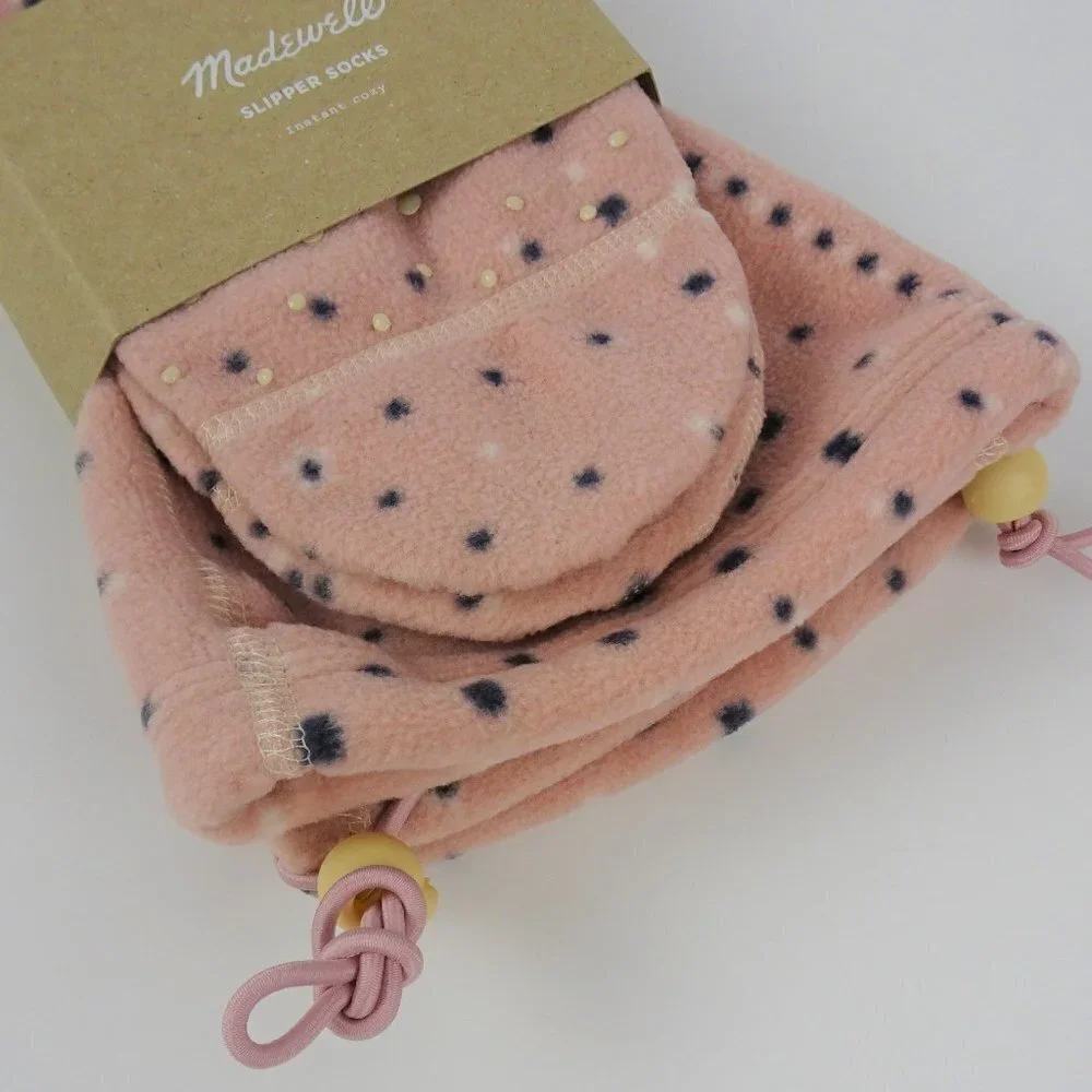 Madewell Slipper Socks Forgotten Petal Pink Cozy Soft NWT